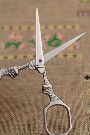 Sajou Tour Eiffel Chromed Embroidery Scissors with Blue Charm - The Needle Store