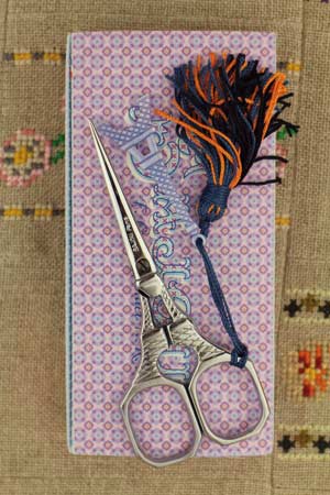 Sajou Tour Eiffel Chromed Embroidery Scissors with Blue Charm - The Needle Store
